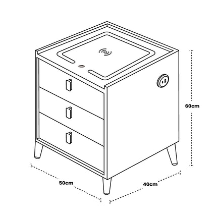 Mesa de Noche Smart 900-2 / Gris
