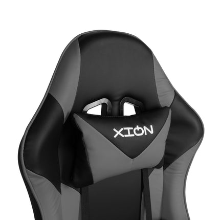 Silla Gamer Ergonómica 919B  XION 135° con Masajeador Lumbar & Posapies Gris