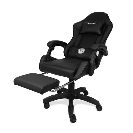 Silla Gamer Ergonómica 919B  XION 135° con Masajeador Lumbar & Posapies Negro