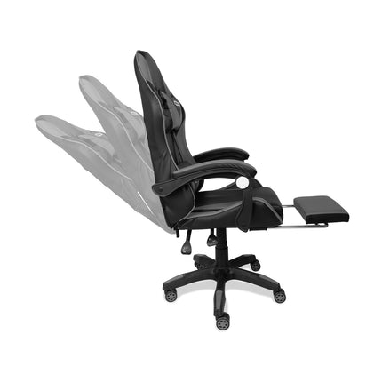 Silla Gamer Ergonómica 919B  XION 135° con Masajeador Lumbar & Posapies Gris