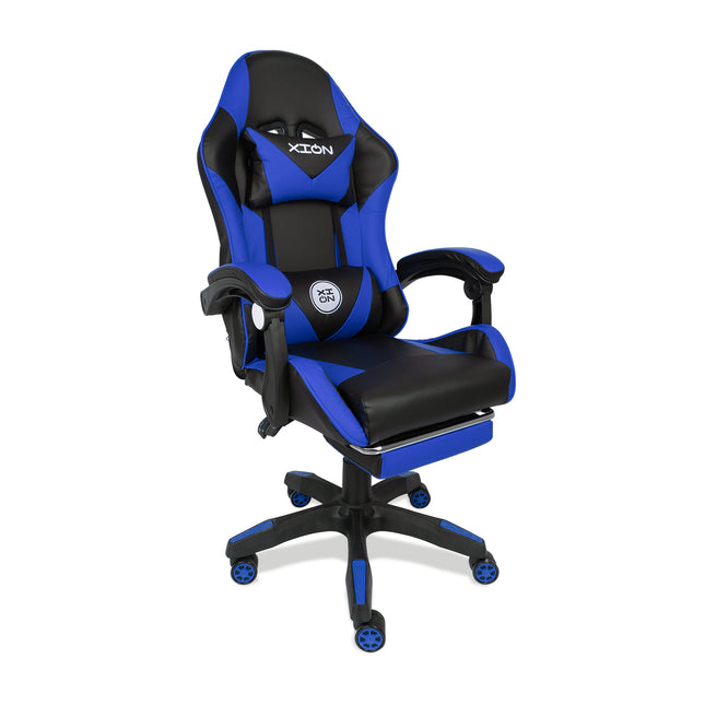 Silla Gamer Ergonómica 919B XION 135° con Masajeador Lumbar & Posapies Azul