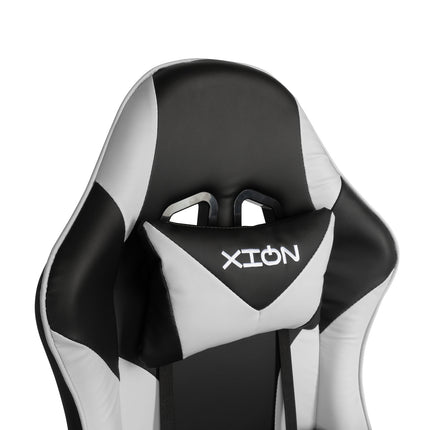 Silla Gamer Ergonómica 919B  XION 135° con Masajeador Lumbar & Posapies Blanco
