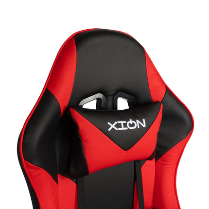 Silla Gamer Ergonómica 919B  XION 135° con Masajeador Lumbar & Posapies Rojo