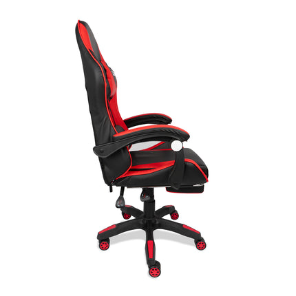 Silla Gamer Ergonómica 919B  XION 135° con Masajeador Lumbar & Posapies Rojo