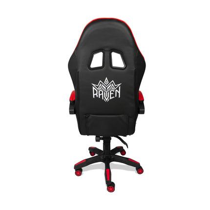 Silla Gamer Ergonómica 919B  XION 135° con Masajeador Lumbar & Posapies Rojo